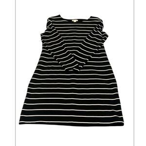 Basic H&M size large long sleeve black & white striped dress like new condition